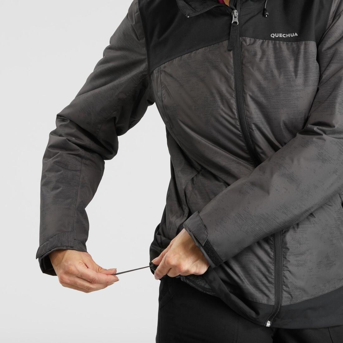 QUECHUA - Women Waterproof Jacket, Black