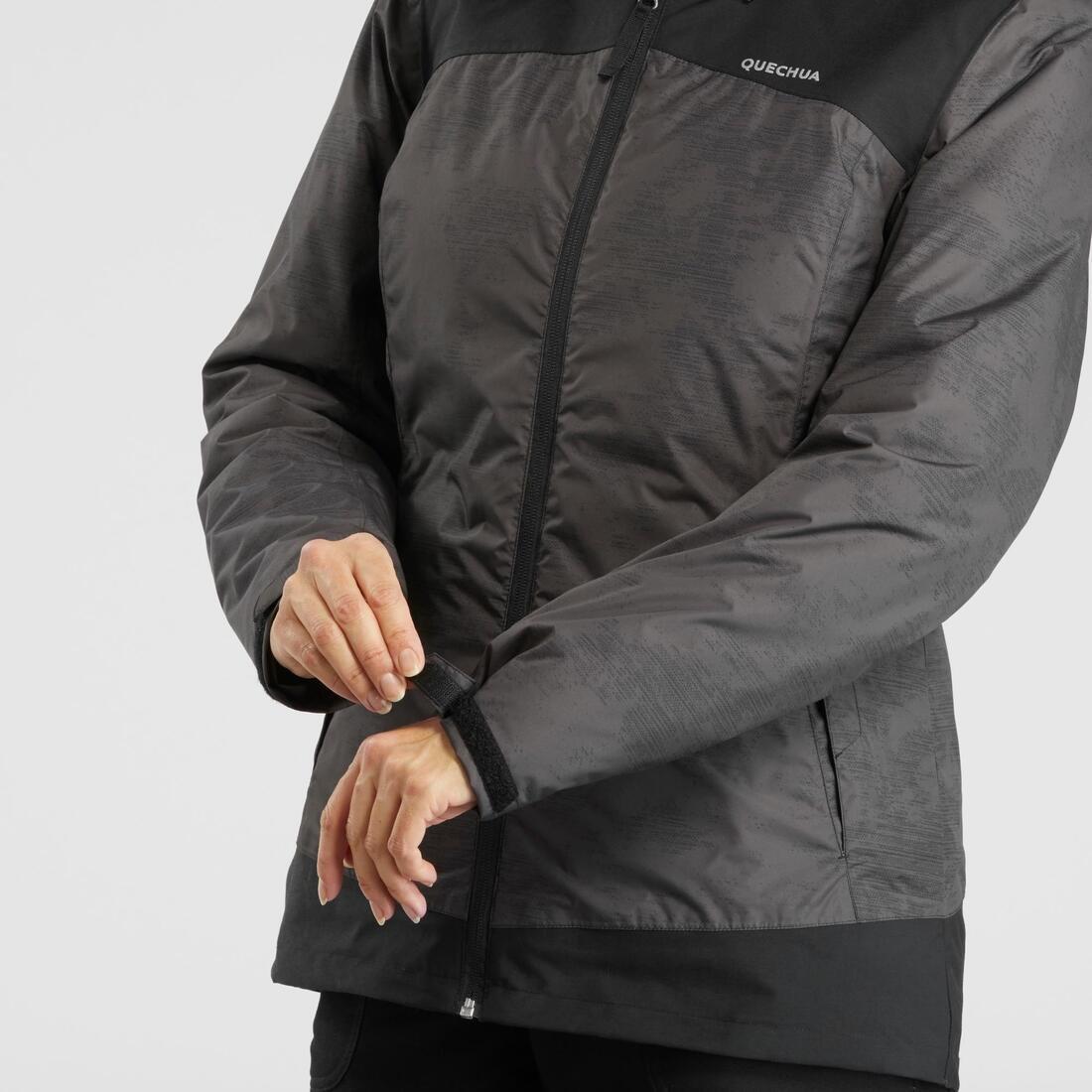 QUECHUA - Women Waterproof Jacket, Black