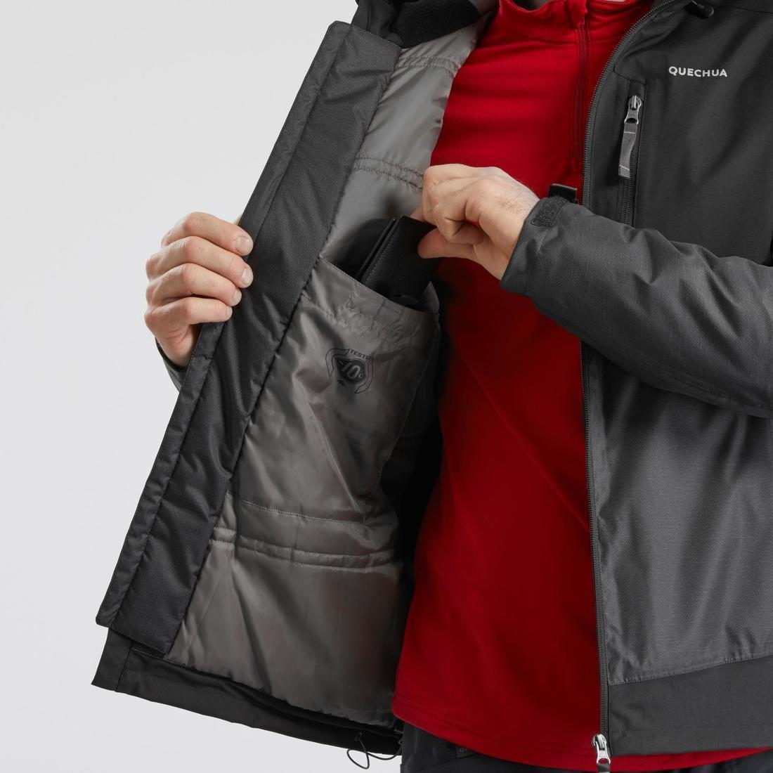 Mens Waterproof Winter Hiking Jacket Sh100 X-Warm 10C, Grey, , large image number 7