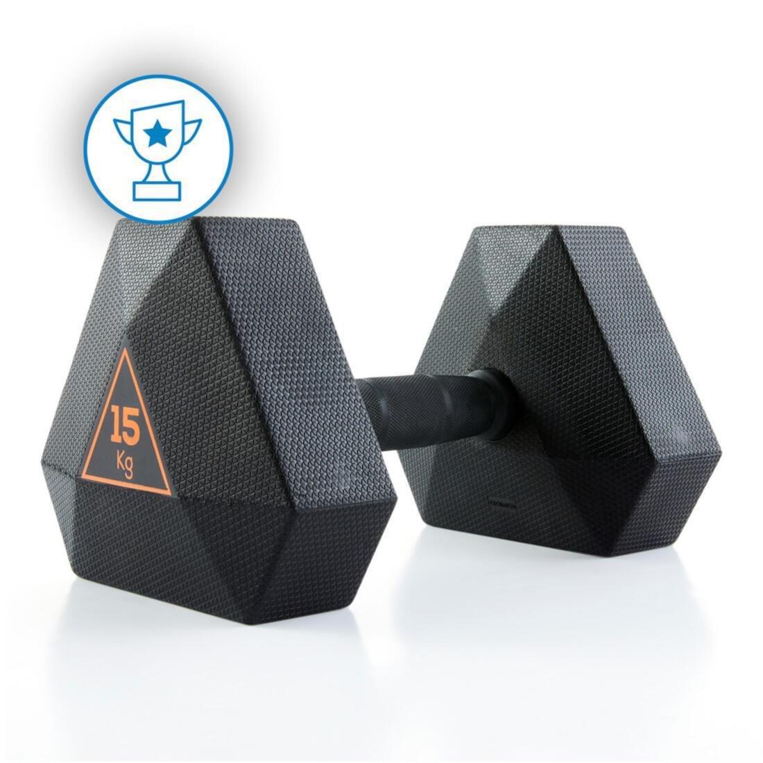 Gym Hex Dumbbell 15 Kg, Black, No Color, large image number 0