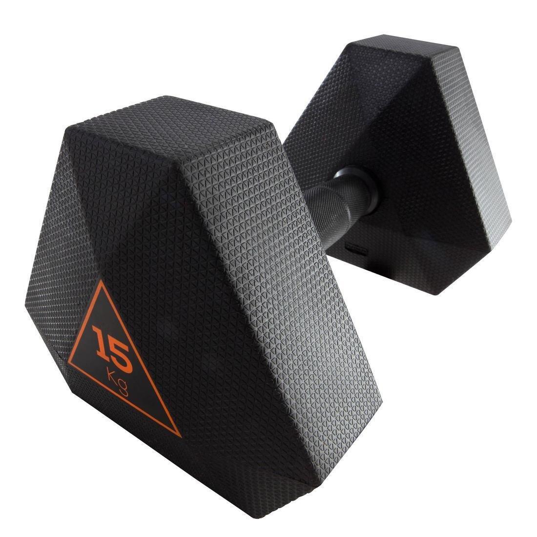 CORENGTH - Gym Hex Dumbbell 15 Kg, Black