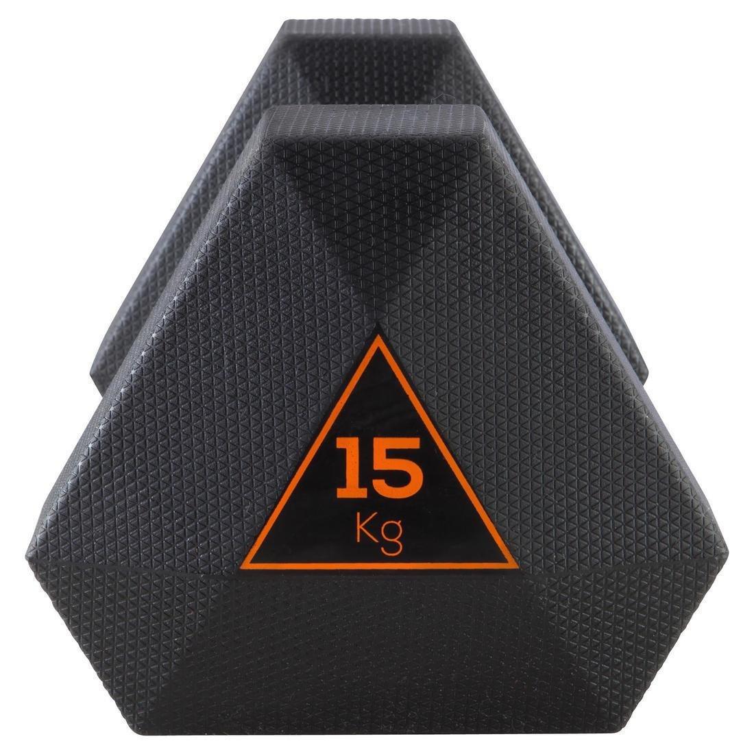 Gym Hex Dumbbell 15 Kg, Black, No Color, large image number 12