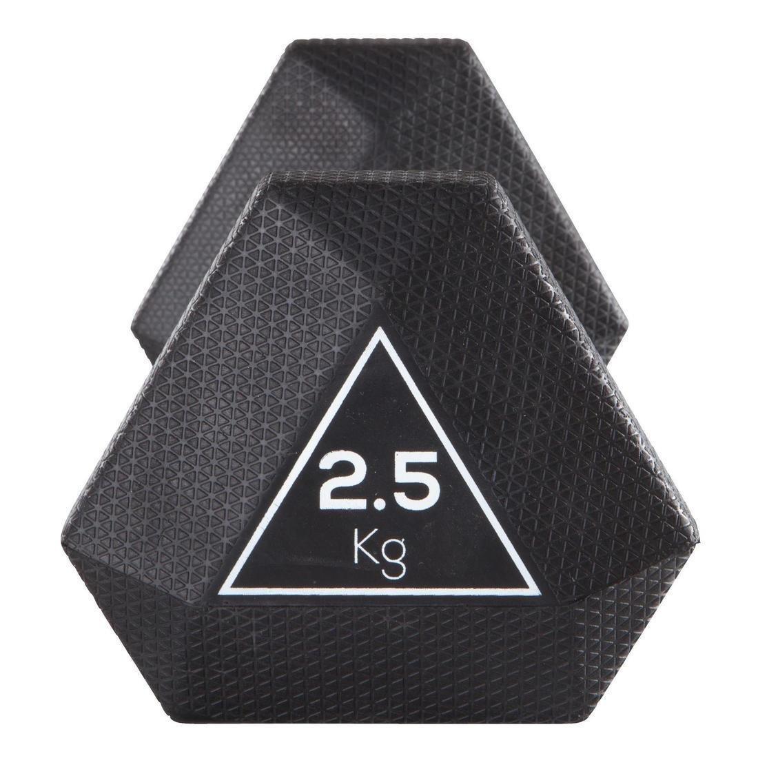 CORENGTH - Gym Hex Dumbbell 2.5, Black