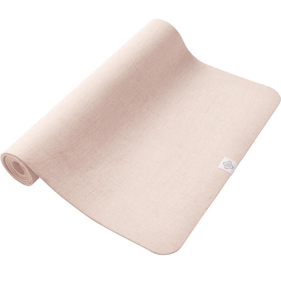 Natural Jute Rubber Yoga Mat, Beige, No Color, large image number 0