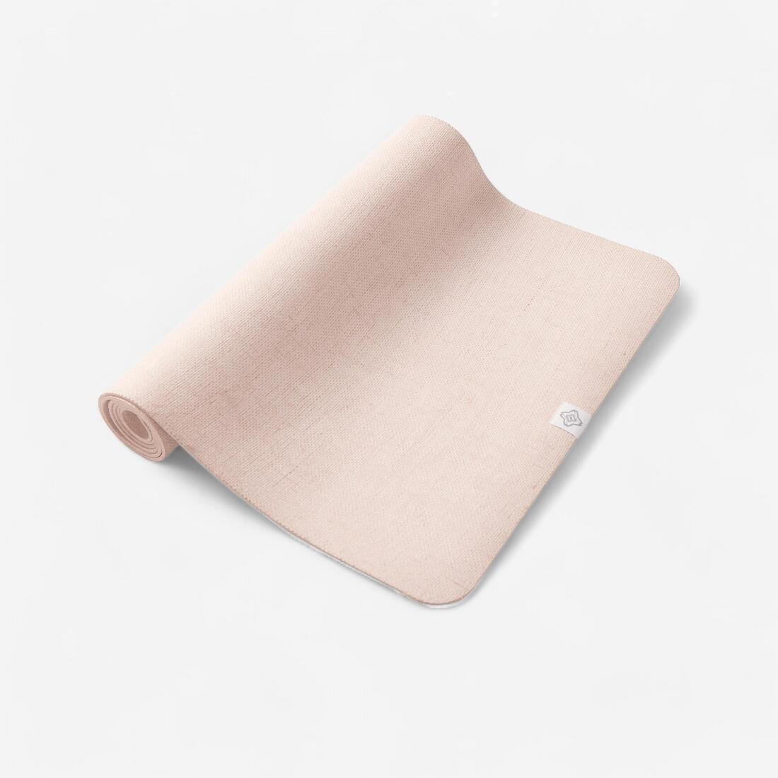 Natural Jute Rubber Yoga Mat, Beige, No Color, large image number 1