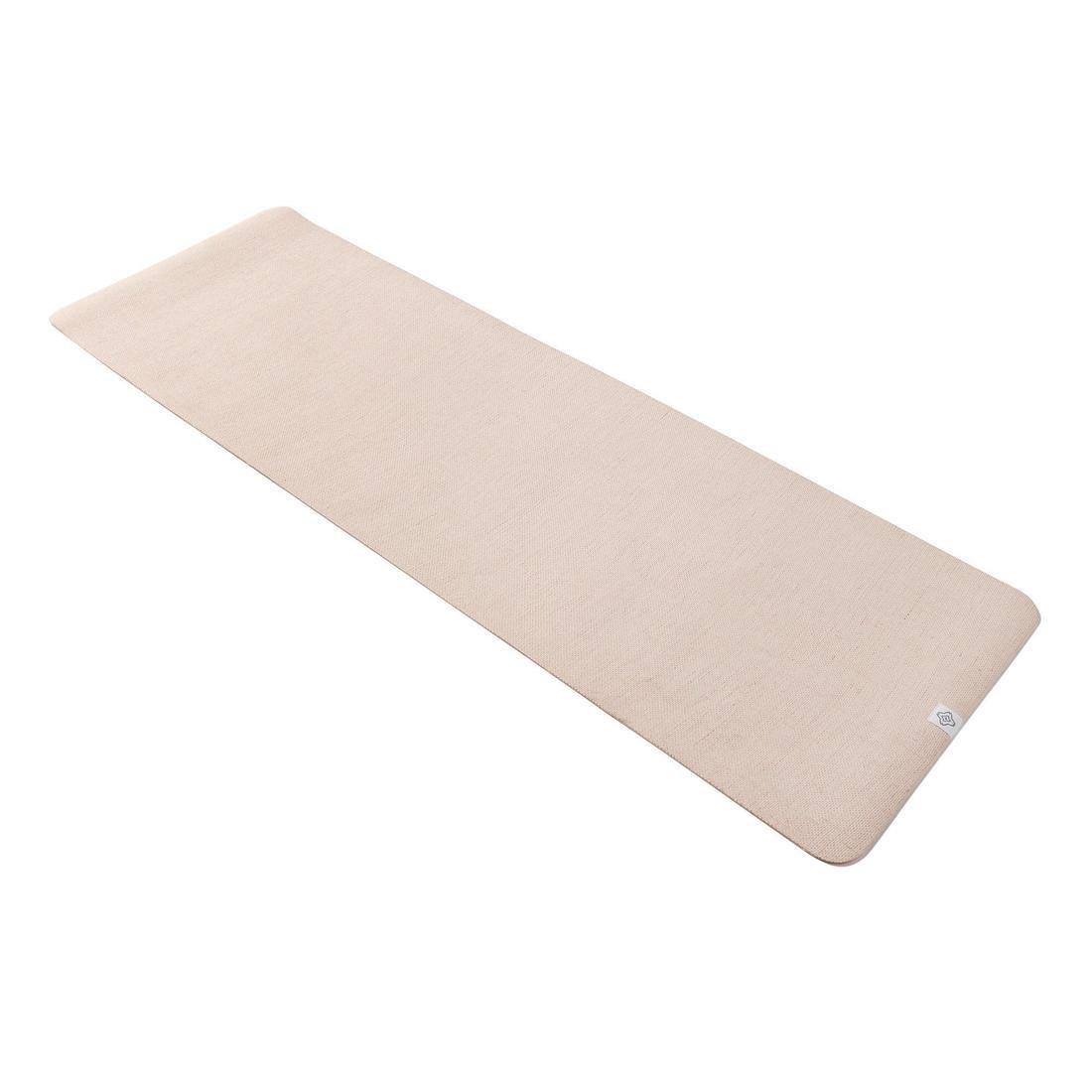 Natural Jute Rubber Yoga Mat, Beige, No Color, large image number 2