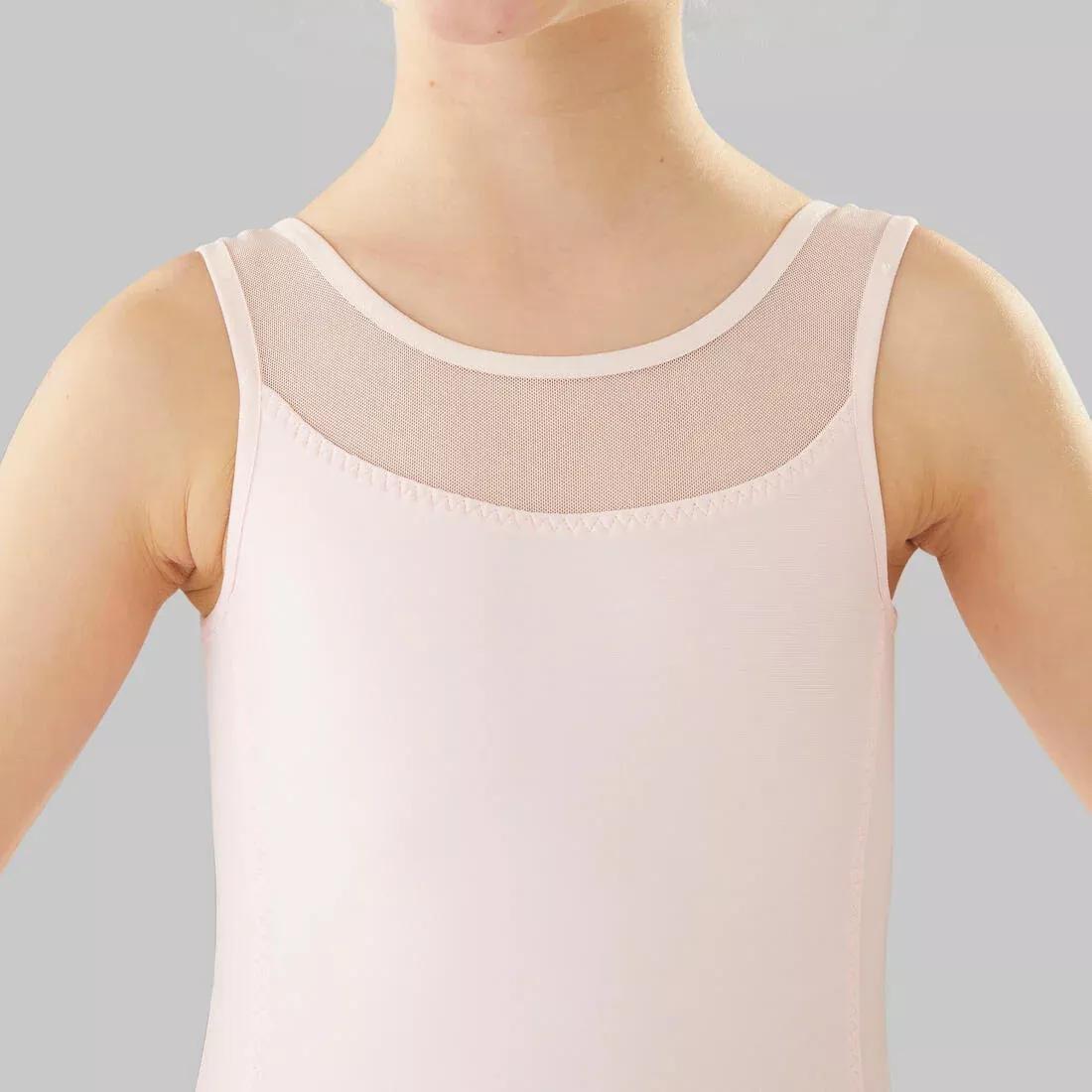 Kids Girls Mixed Media Ballet Leotard, Pink, No Color, medium