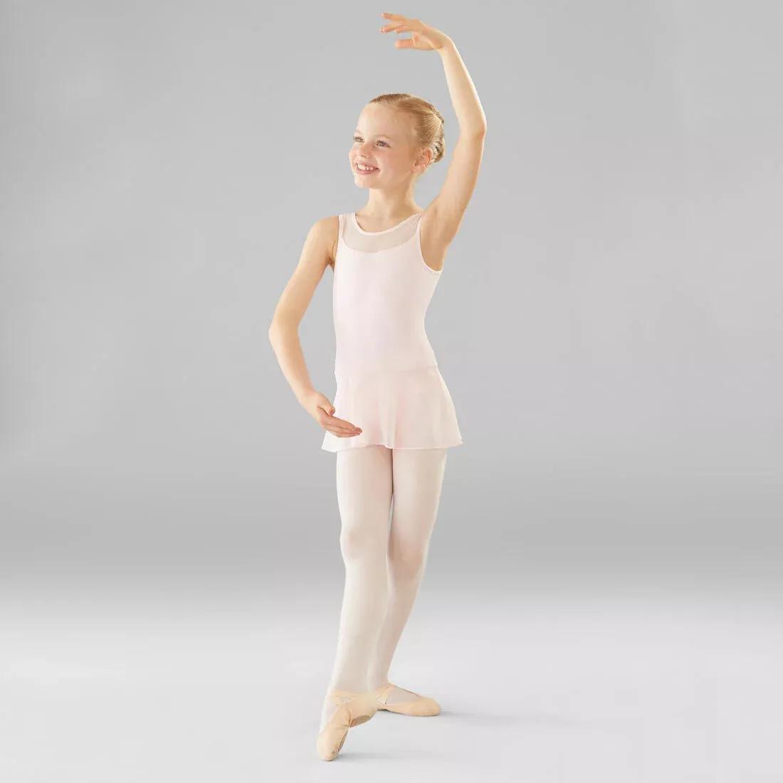 Girls' Mixed Media Ballet Leotard, Candyfloss, 5401_000, large image number 2