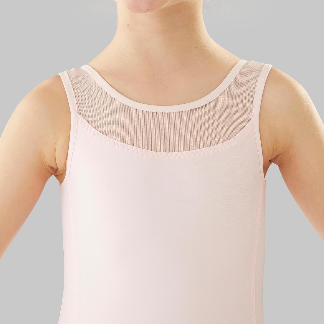 STAREVER - Girls Mixed Media Ballet Leotard, Candyfloss