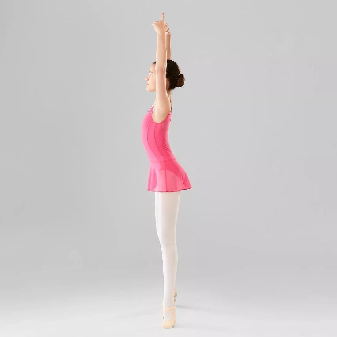 Kids Girls Mixed Media Ballet Leotard, Pink, No Color, large image number 10