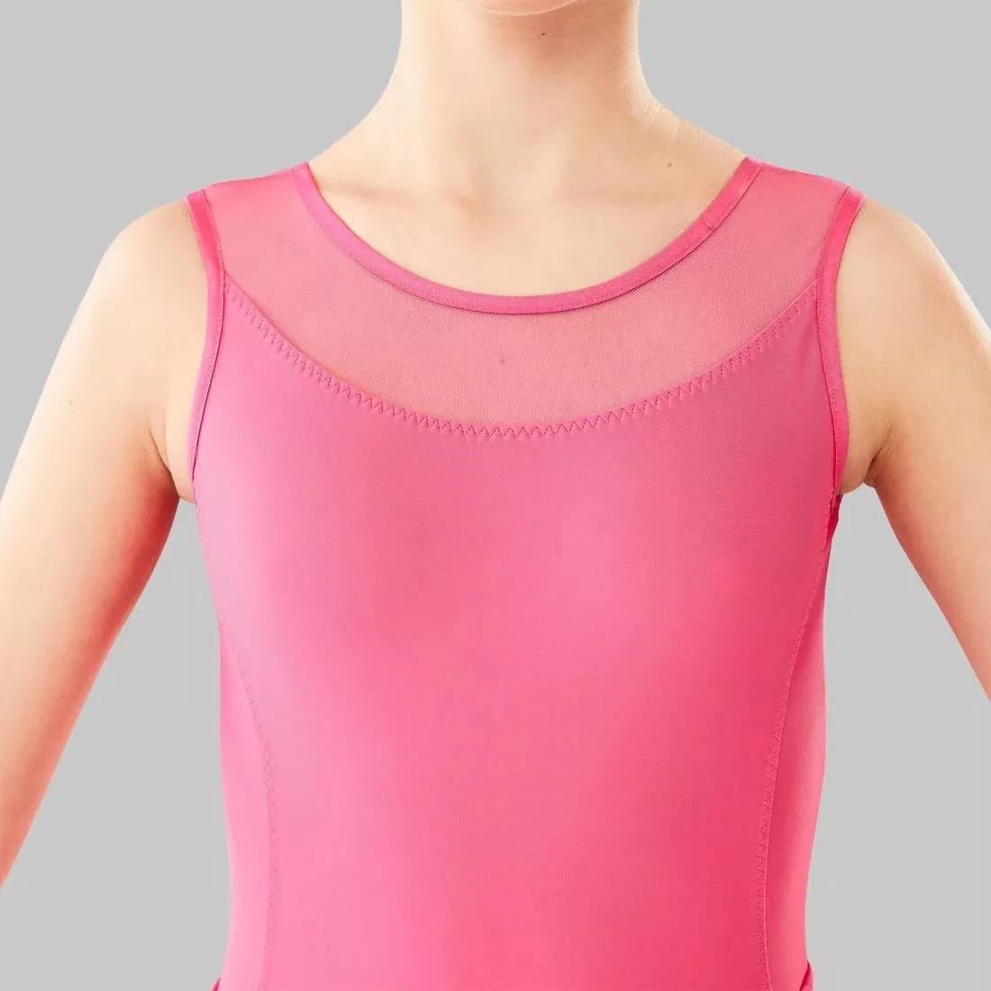Kids Girls Mixed Media Ballet Leotard, Pink, No Color, large image number 11