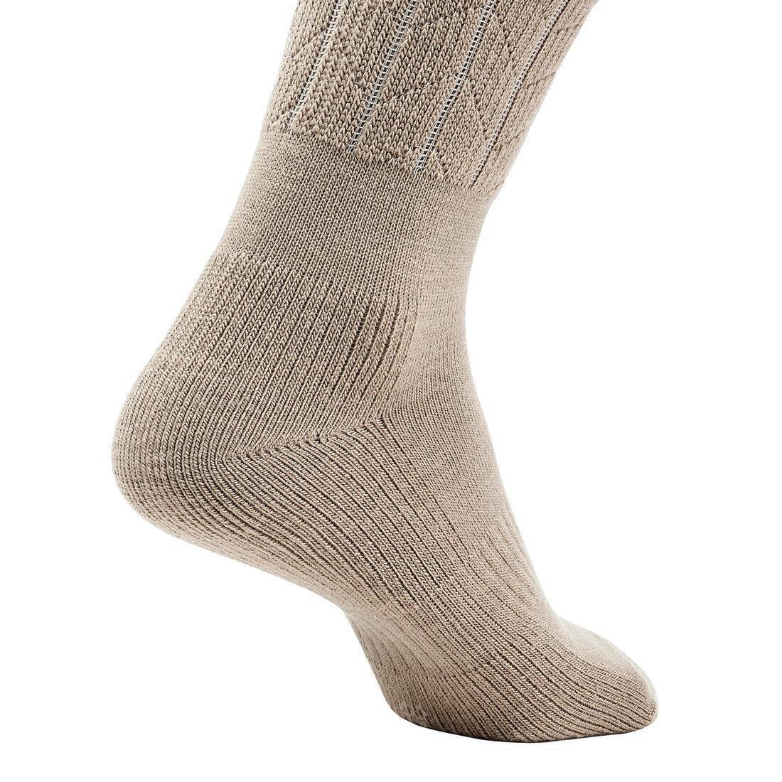 Men Sh100 Warm Snow Hiking Socks, Beige, No Color, large image number 2