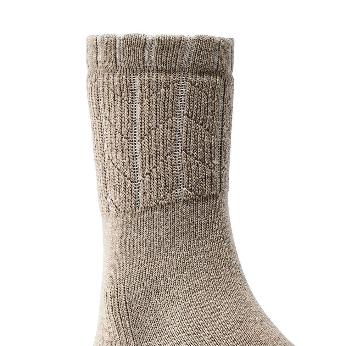 Men Sh100 Warm Snow Hiking Socks, Beige, No Color, large image number 4