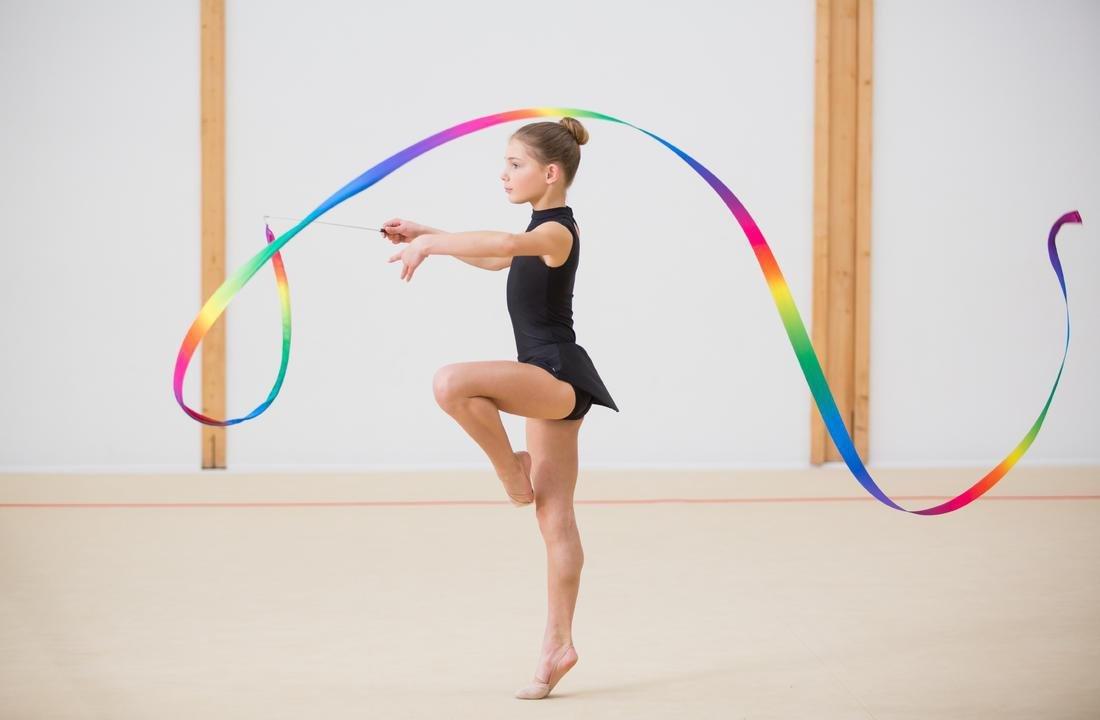 Kids Girls Rhythmic Gymnastics (Rg) Ribbon, Multicolour, No Color, medium