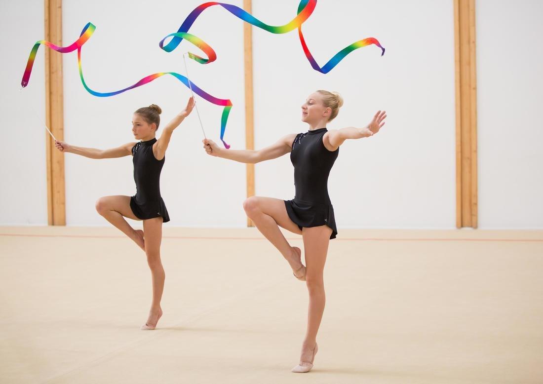 Kids Girls Rhythmic Gymnastics (Rg) Ribbon, Multicolour, No Color, medium