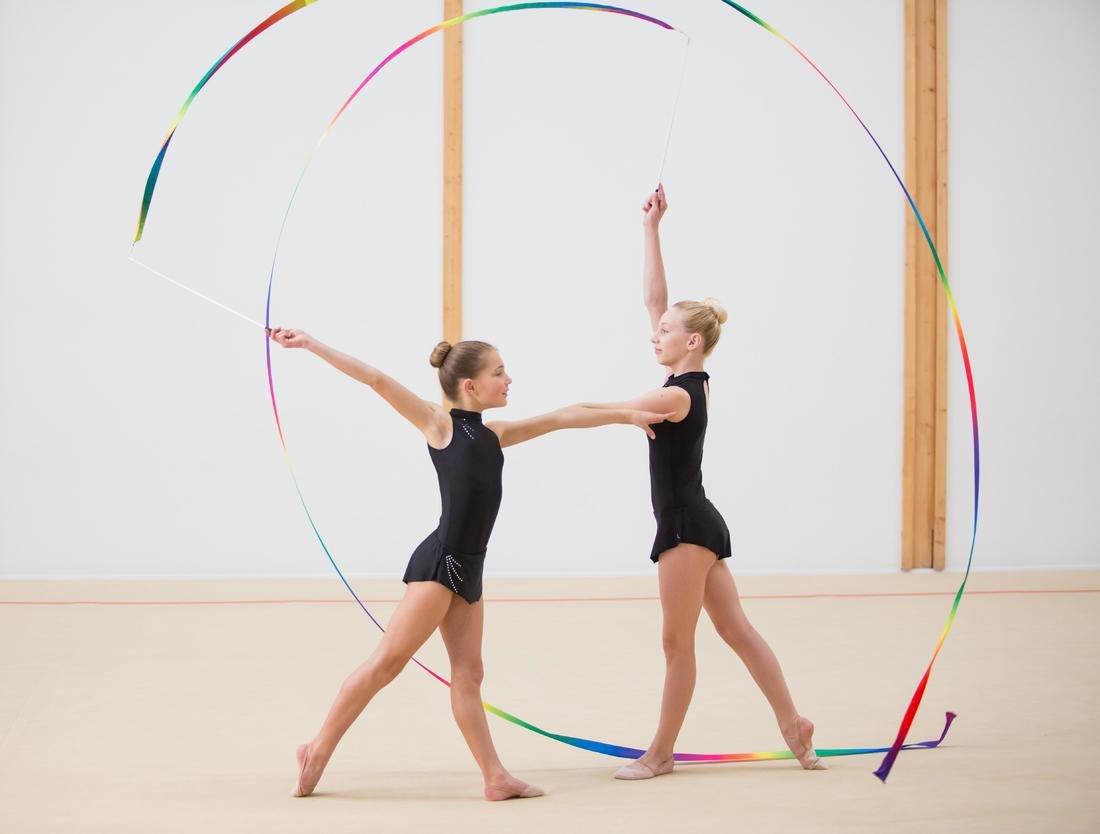 Kids Girls Rhythmic Gymnastics (Rg) Ribbon, Multicolour, No Color, medium