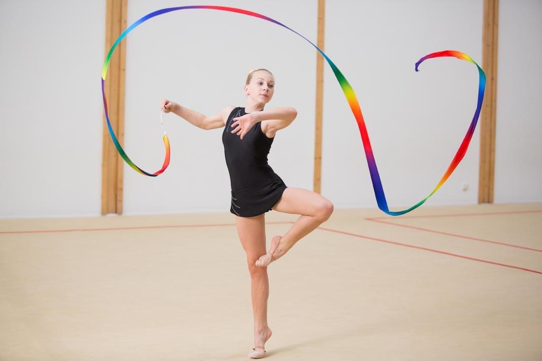 Kids Girls Rhythmic Gymnastics (Rg) Ribbon, Multicolour, No Color, medium