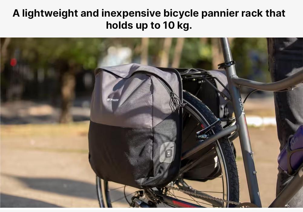 100 Bike Pannier Rack, Black, No Color, medium