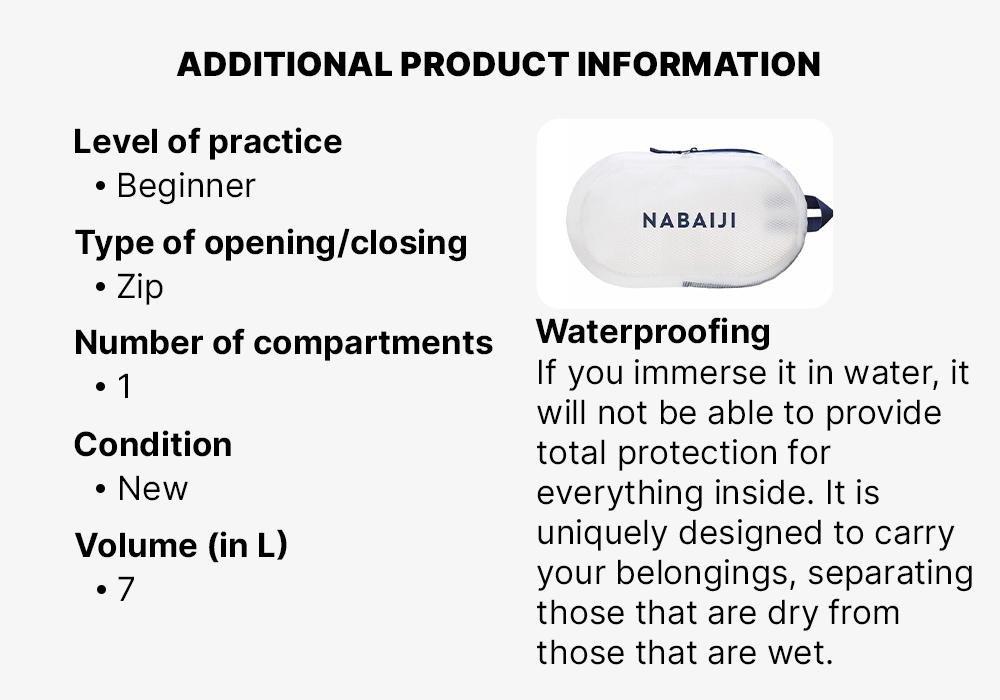 Waterproof Pool Pouch 7L, White, No Color, large image number 4