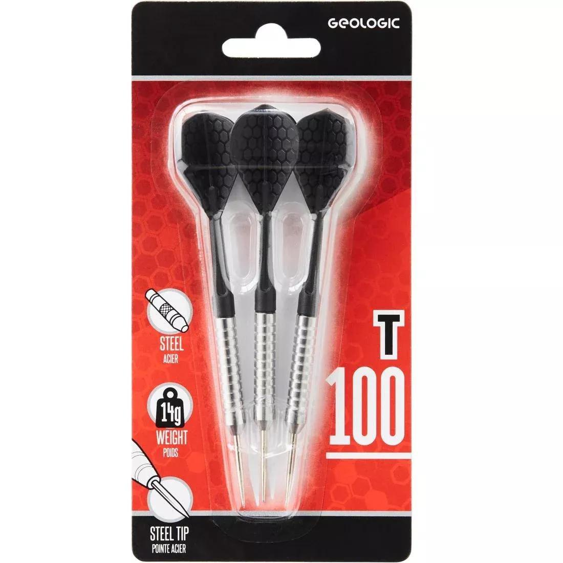 T100 Steel-Tipped Darts Tri-Pack, Black, No Color, large image number 12