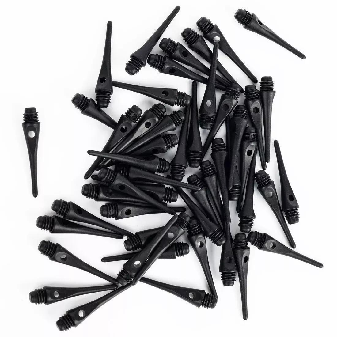 50 Plastic (Soft Tip) Dart Tips, Black, No Color, large image number 0