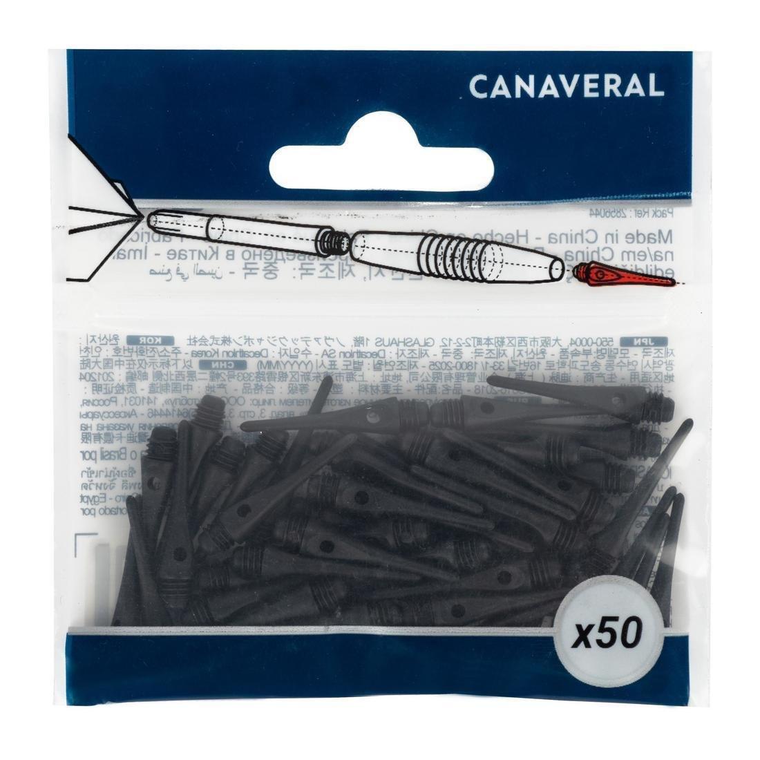 CANAVERAL - 50 Plastic (Soft Tip) Dart Tips, Black