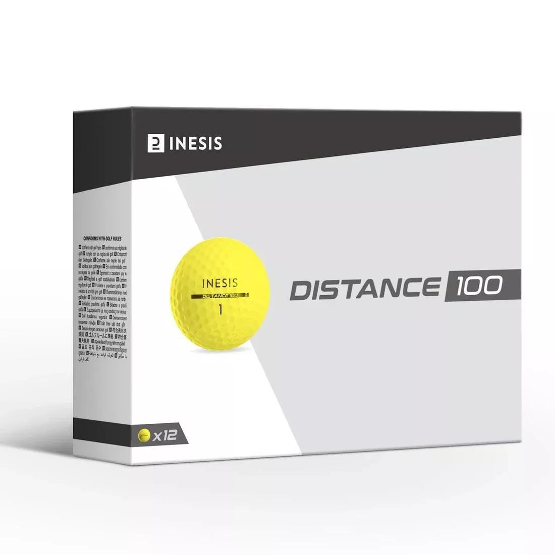 YELLOW Golf Ball Pack 12 - Distance 100, No Color, large image number 10