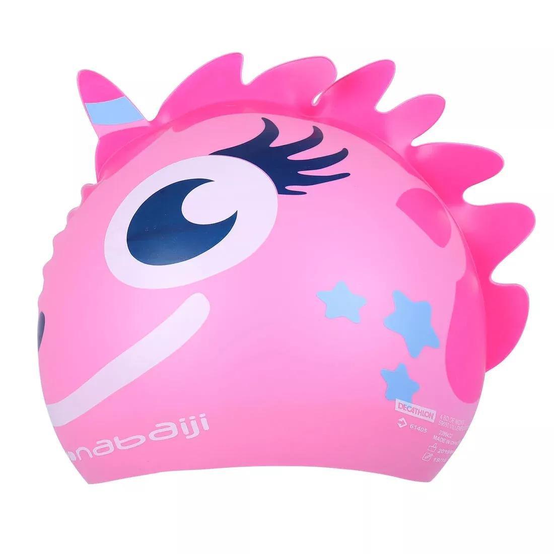 NABAIJI - Kids Silicone Form Swim Cap Dragon, Blue