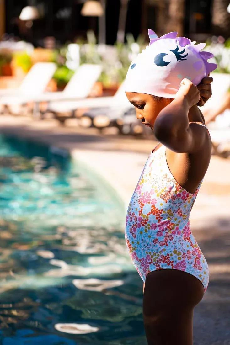 Kids Fish Silicone Swim Cap, No Color, large image number 4