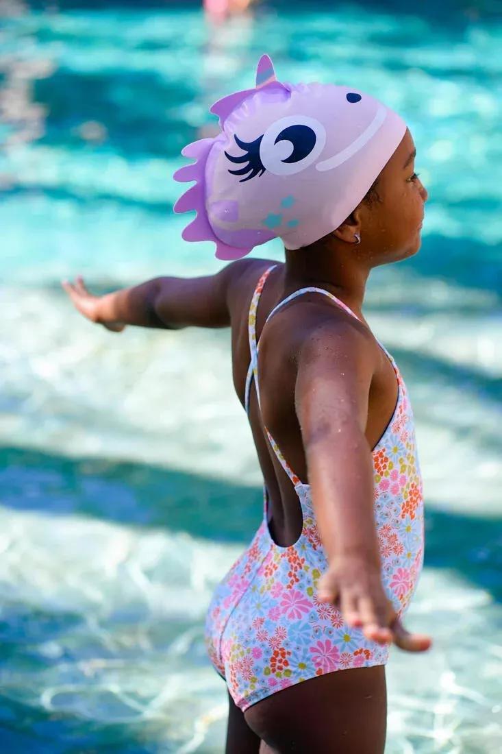 Kids Fish Silicone Swim Cap, No Color, large image number 5