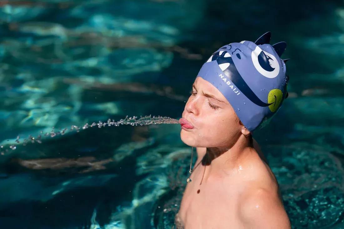 Kids Fish Silicone Swim Cap, No Color, large image number 8