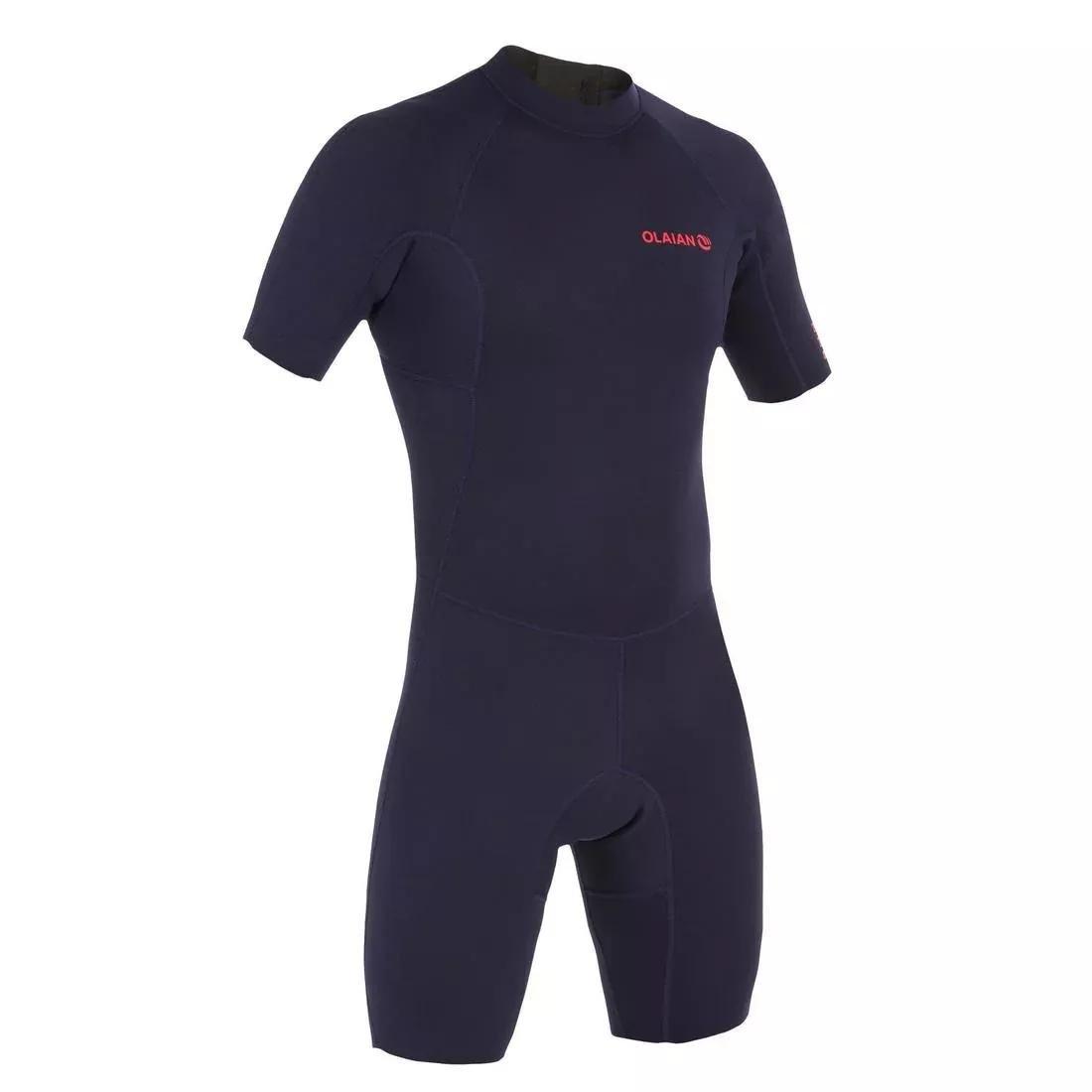 Mens 100 Neoprene Shorty Surfing Wetsuit, Navy, , large image number 0