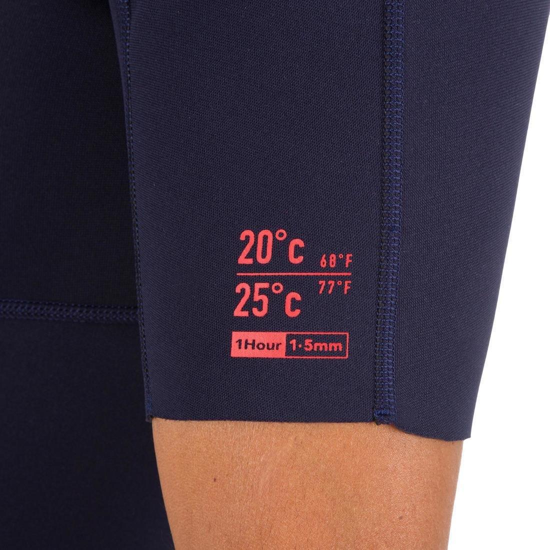 Mens 100 Neoprene Shorty Surfing Wetsuit, Navy, , large image number 1