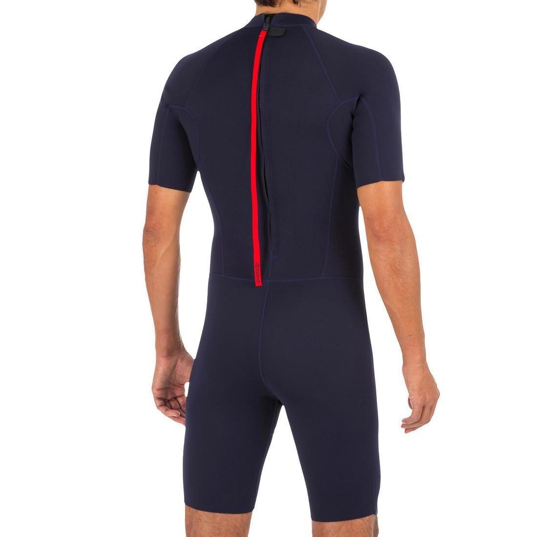 Mens 100 Neoprene Shorty Surfing Wetsuit, Navy, No Color, medium