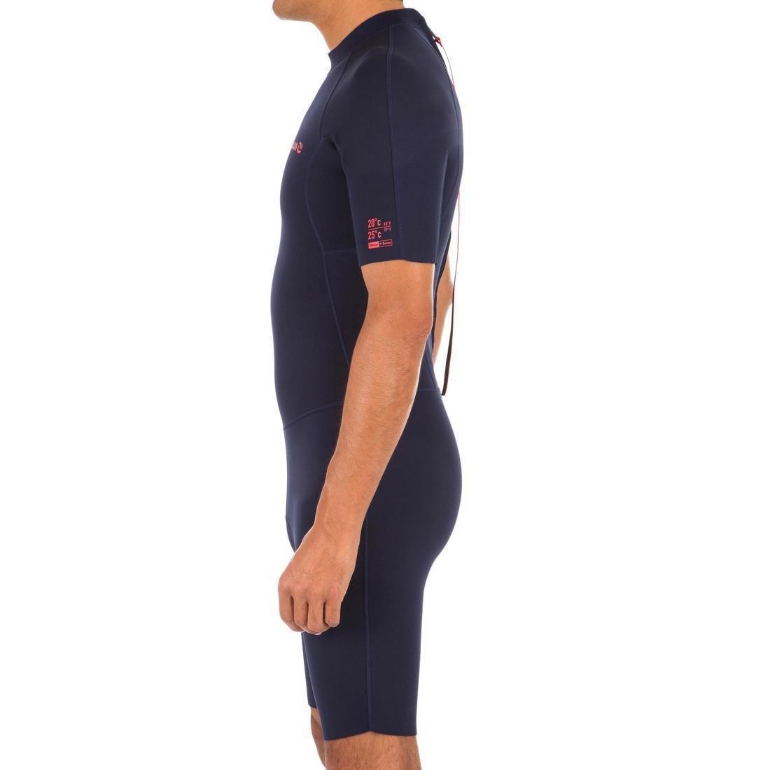 Mens 100 Neoprene Shorty Surfing Wetsuit, Navy, , large image number 5