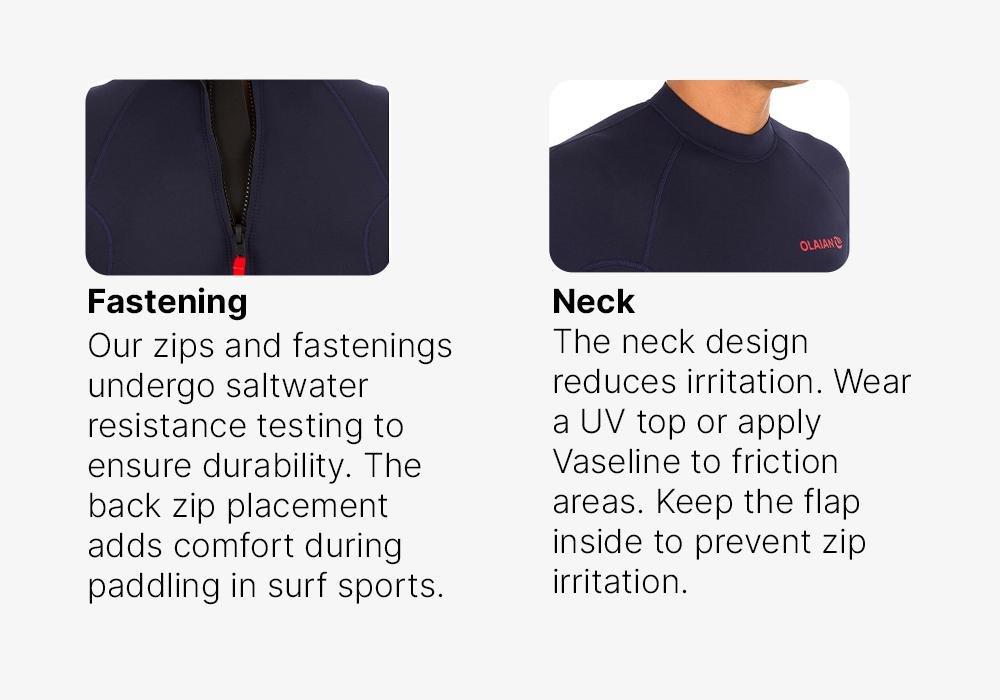 Mens 100 Neoprene Shorty Surfing Wetsuit, Navy, No Color, medium