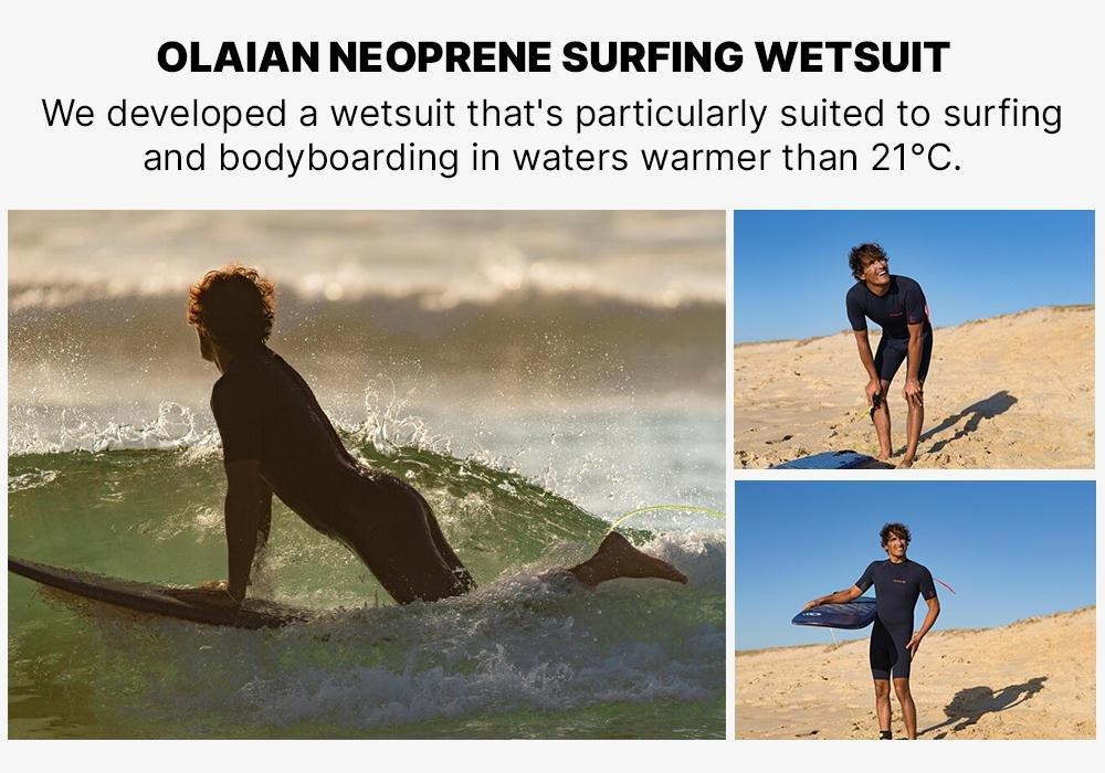 Mens 100 Neoprene Shorty Surfing Wetsuit, Navy, , large image number 18
