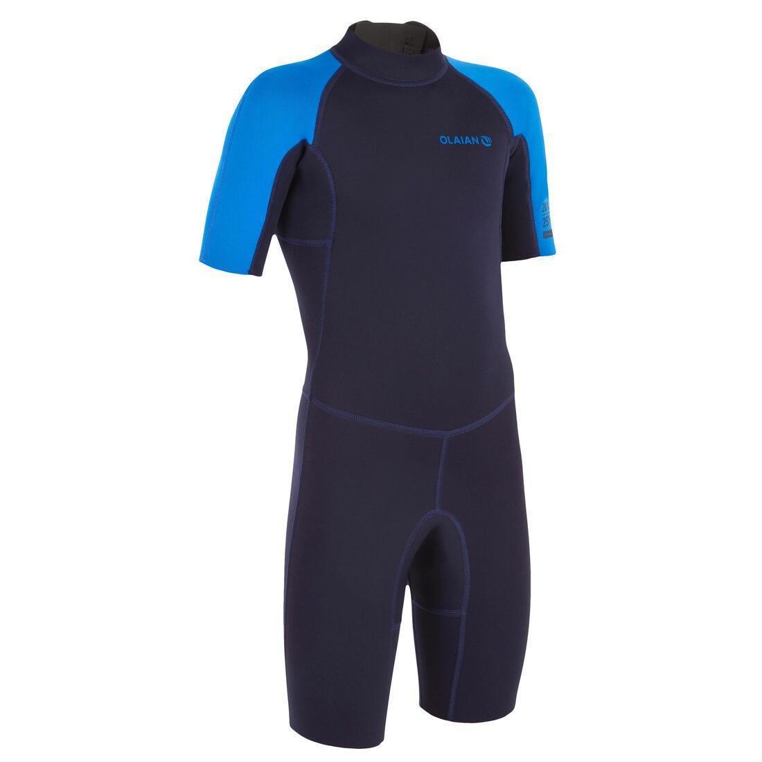 Kids 100 Neoprene Shorty Surfing Wetsuit, Navy, No Color, medium