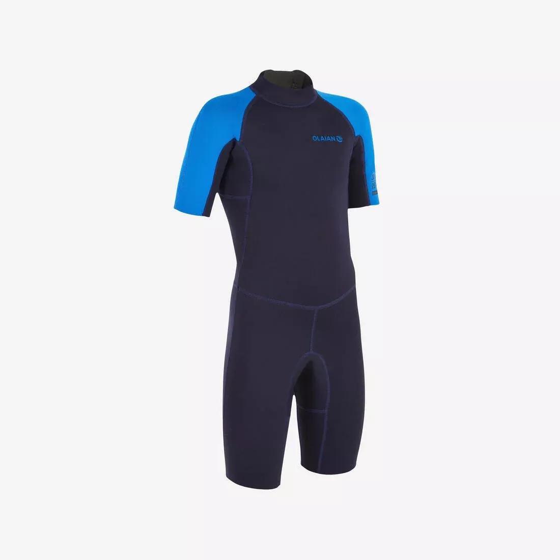 Kids 100 Neoprene Shorty Surfing Wetsuit, Navy, , large image number 1