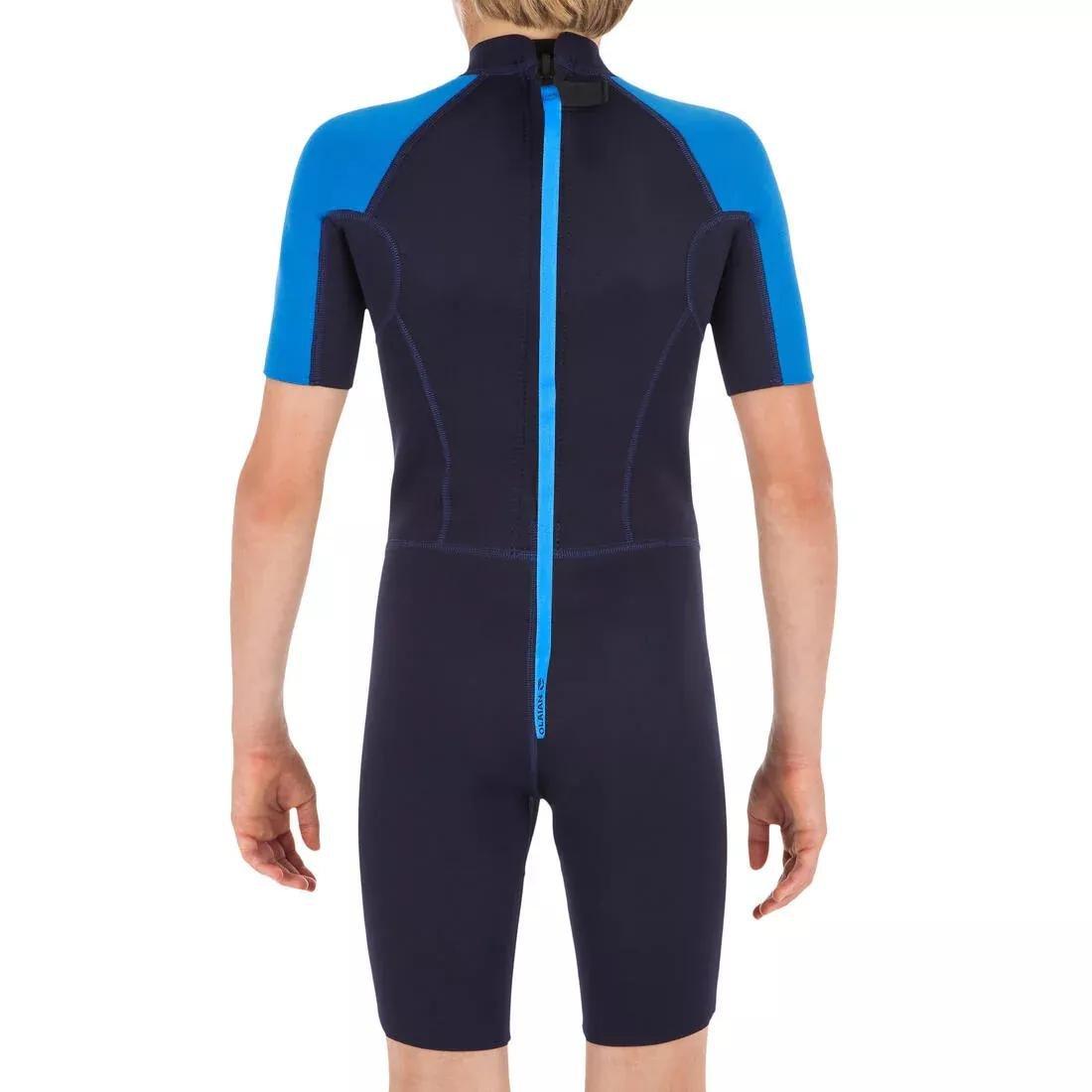 Kids 100 Neoprene Shorty Surfing Wetsuit, Navy, , large image number 2
