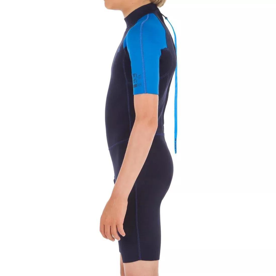 Kids 100 Neoprene Shorty Surfing Wetsuit, Navy, , large image number 3