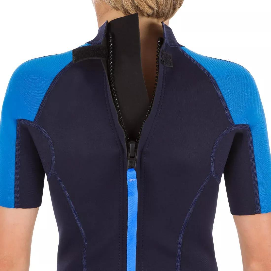 Kids 100 Neoprene Shorty Surfing Wetsuit, Navy, No Color, medium