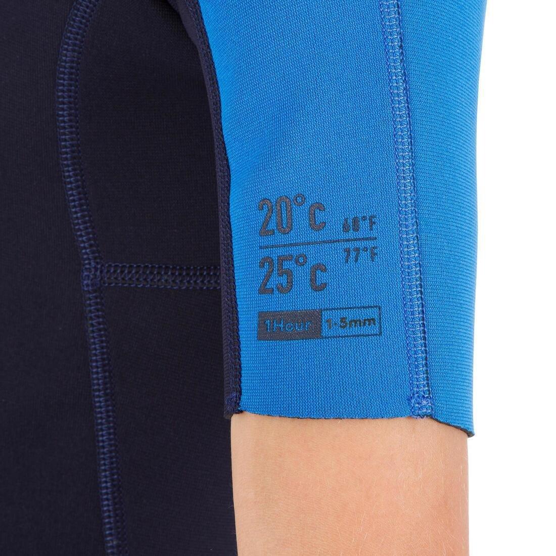Kids 100 Neoprene Shorty Surfing Wetsuit, Navy, , large image number 6