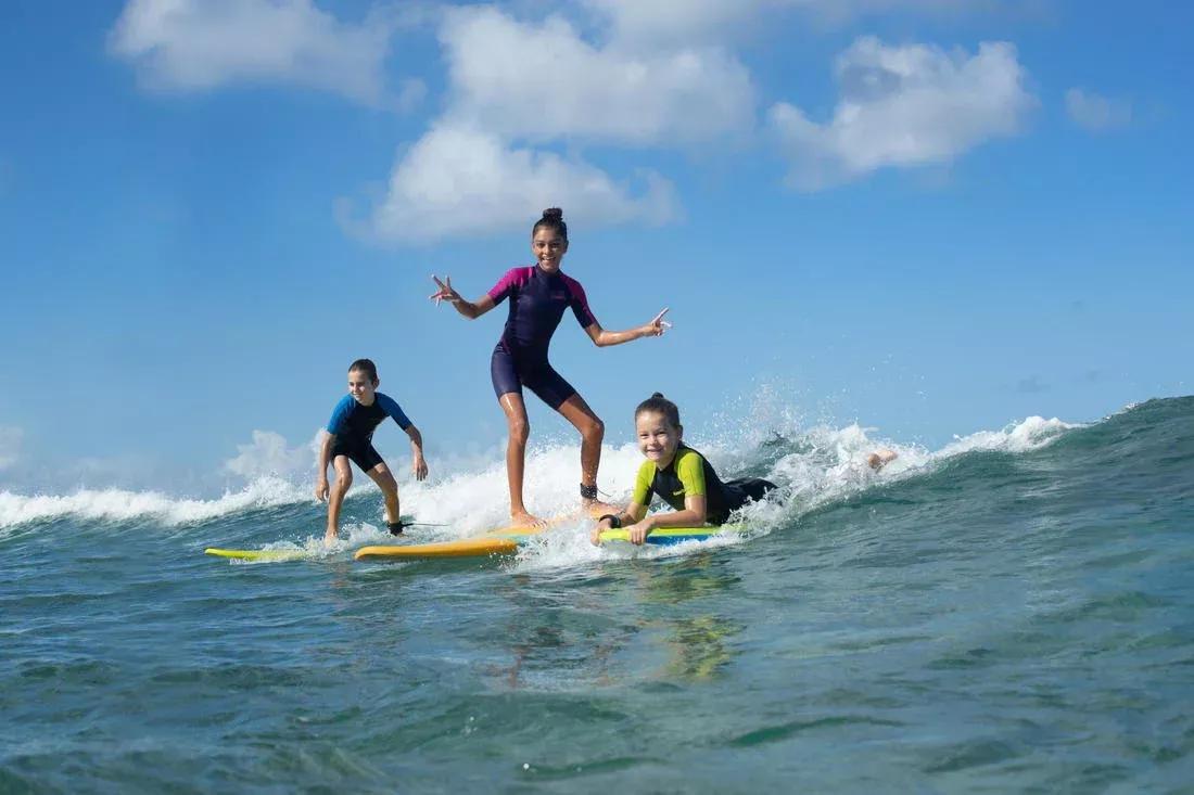 Kids 100 Neoprene Shorty Surfing Wetsuit, Purple, No Color, medium