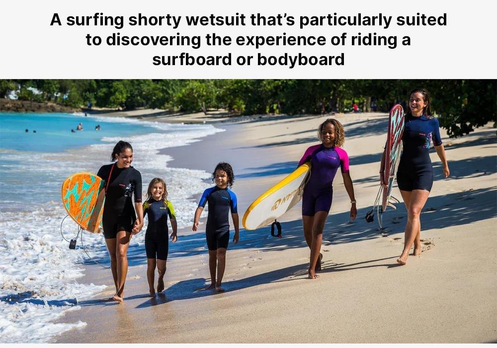 Kids 100 Neoprene Shorty Surfing Wetsuit, Purple, No Color, medium