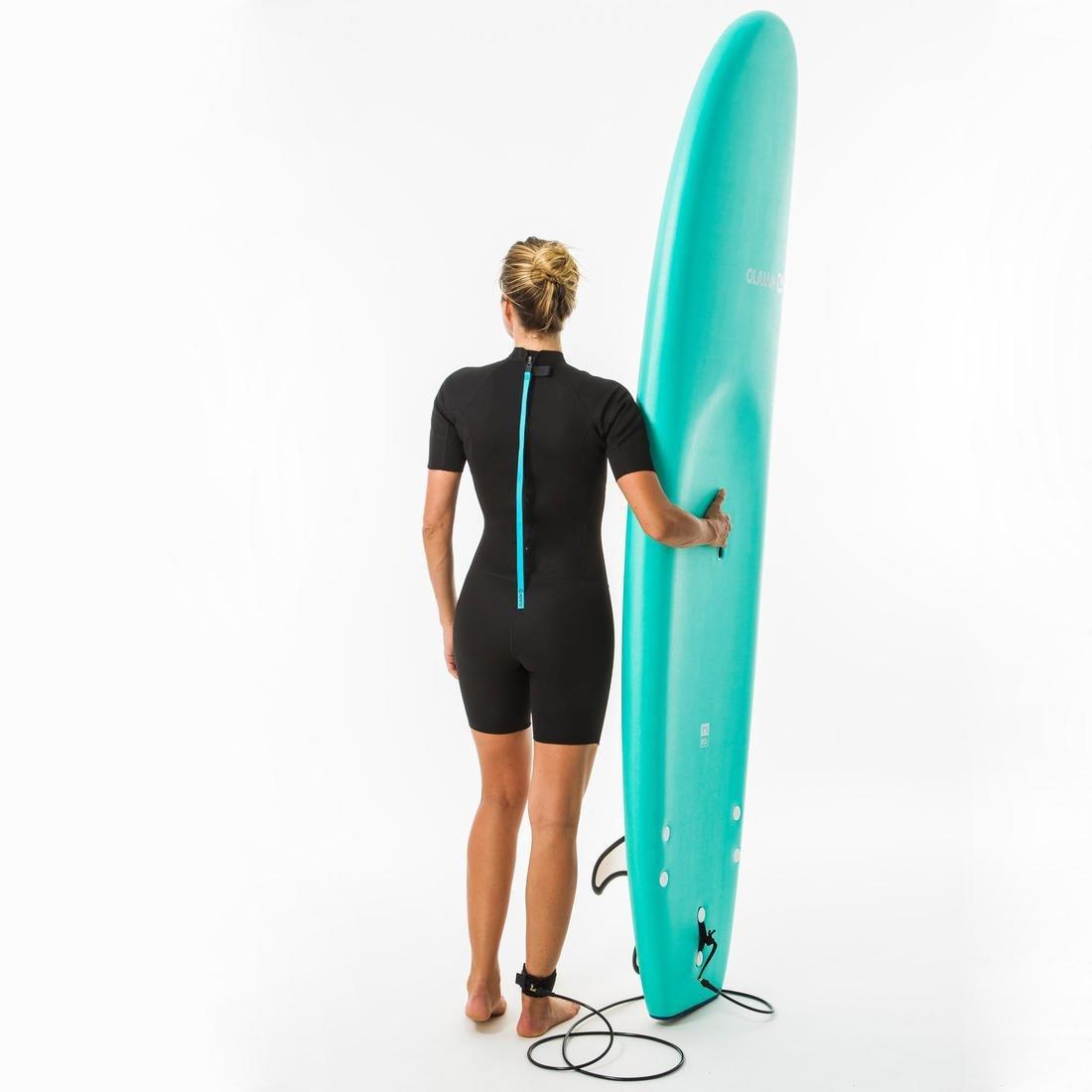 Womens Surfing Neoprene Shorty With Foam Back Zip, Black, , large image number 11