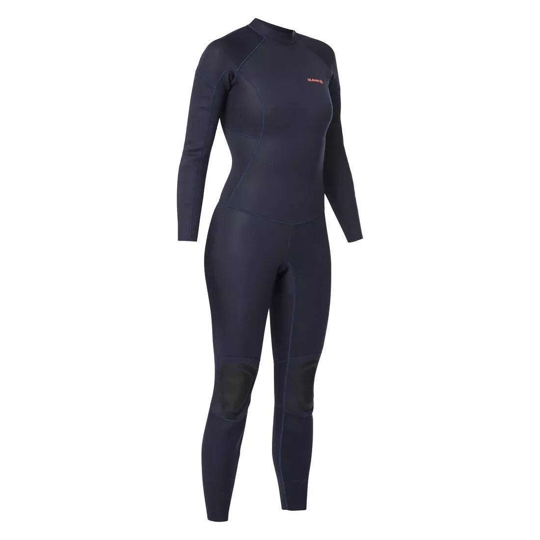 Surf 100 Neoprene Wetsuit 2/2 Mm Women Marine Blue Back Zip, Navy, No Color, medium