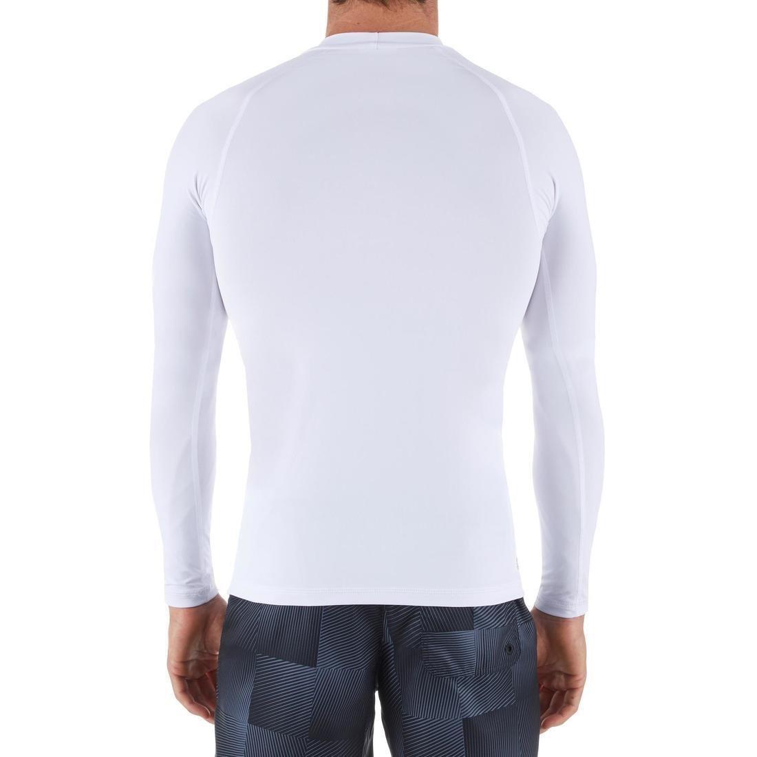 Mens 100 Long Sleeve Uv Protection Surfing Top T-Shirt, White, No Color, large image number 2