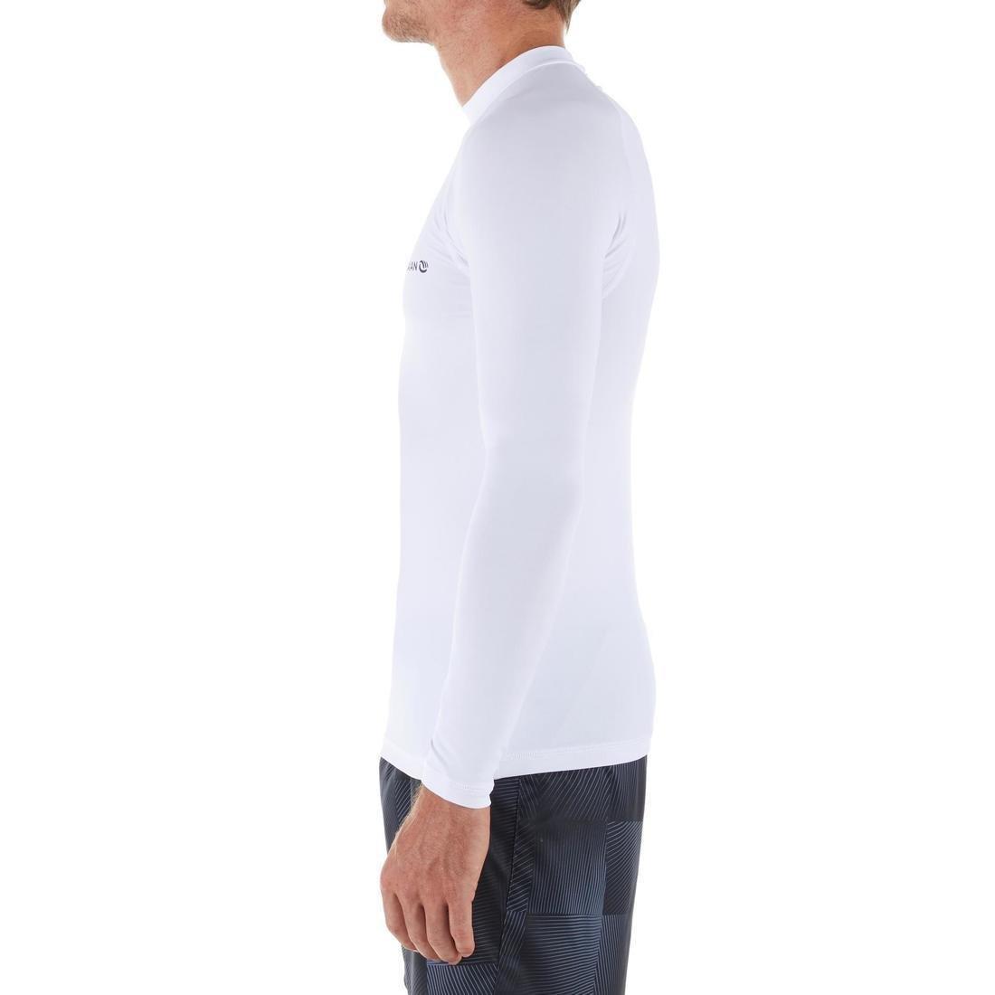 Mens 100 Long Sleeve Uv Protection Surfing Top T-Shirt, White, No Color, large image number 5