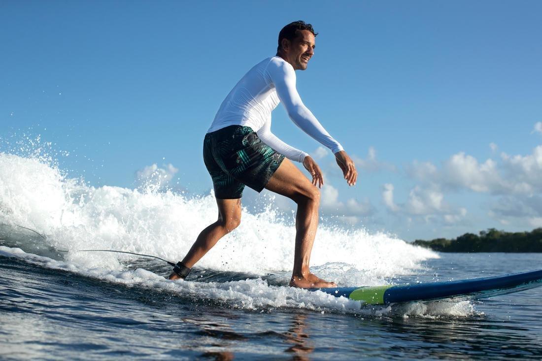 Mens 100 Long Sleeve Uv Protection Surfing Top T-Shirt, White, , large image number 9
